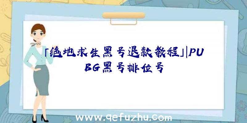 「绝地求生黑号退款教程」|PUBG黑号排位号